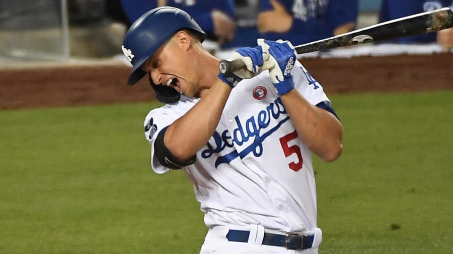 May+15%2C+2021%3B+Los+Angeles%2C+California%2C+USA%3B+Los+Angeles+Dodgers+shortstop+Corey+Seager+%285%29+reacts+after+getting+hit+by+a+pitch+in+the+fifth+inning+against+the+Miami+Marlins+at+Dodger+Stadium.+Mandatory+Credit%3A+Richard+Mackson-USA+TODAY+Sports