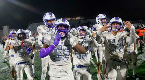 El Rancho celebrates their victory over Los Amigos during quarterfinal